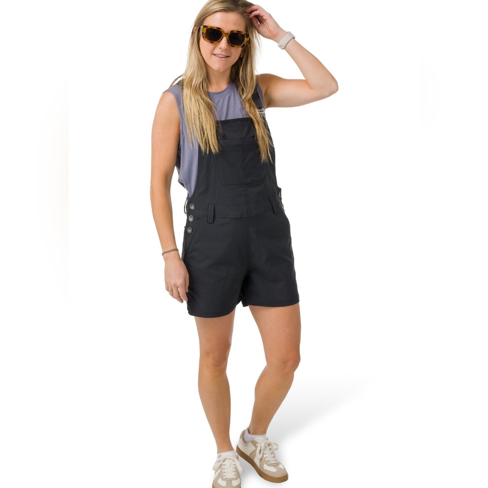 Flylow Life Jumper Bib Overall Shorts Slate Gray Large